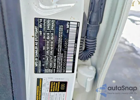 2017 Mercedes-Benz Glc 300 4Matic from USA, damaged, VIN WDC0G4KB0HF165857